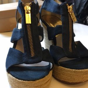 Micheal Kors navy wedges size 5M